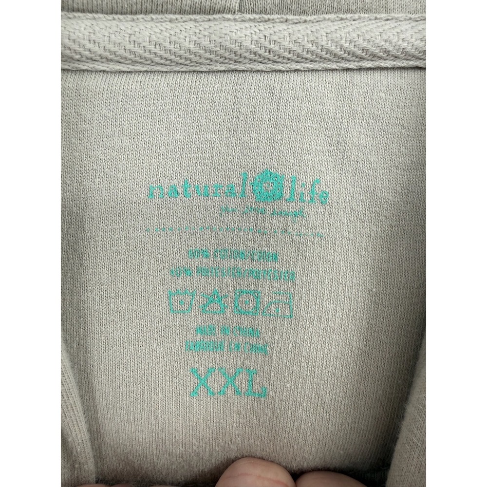 Natural Life Hoodie Women XXL Sage Green Good Vibes Only Graphic Pullover - Picture 5 of 9